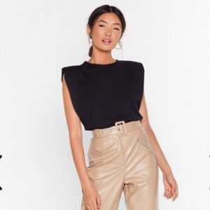 Nasty gal “chip on your shoulder” top